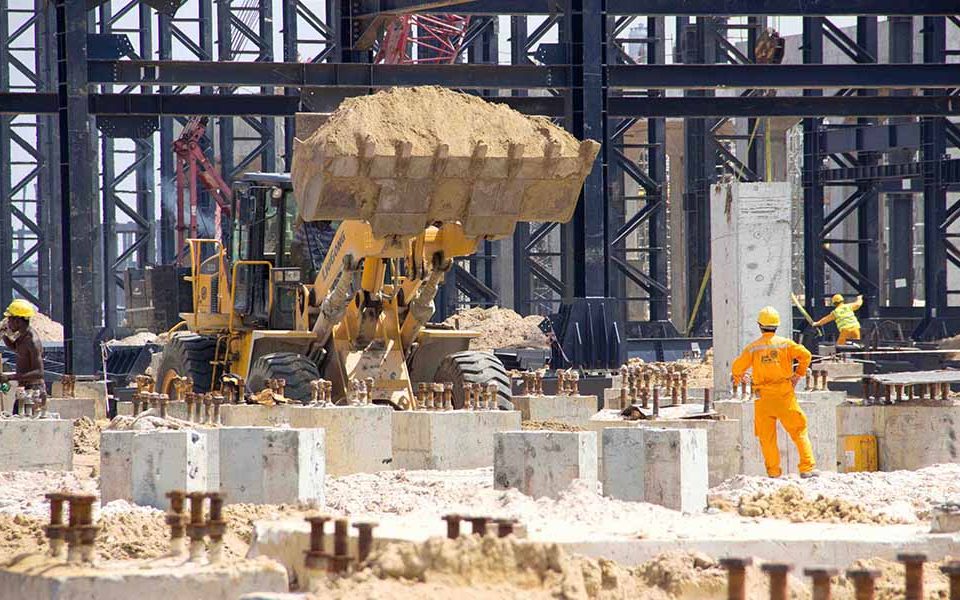 Backfilling of the completed sub structural civil works in progress